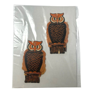Vintage Halloween Beistle Pair of Jointed Owl Decorations Honeycomb 1950s at Eerie Emporium. 14