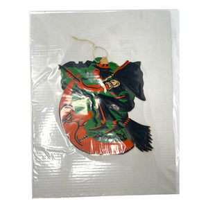 Vintage Halloween Beistle Witch on Broom with Moon and Bat Die Cut ~ 1930s/1940s at Eerie Emporium. 7