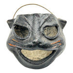 Vintage Halloween Black Cat Pulp Paper Mache Lantern ~ 1940s/1950s at Eerie Emporium.