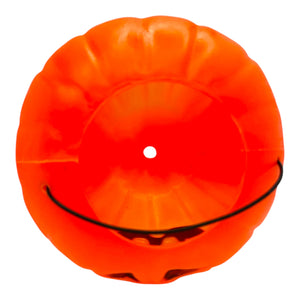 Vintage Halloween Blow Mold General Foam Plastics 1970s Jack-O'-Lantern Candy Pail with Eyebrows at Eerie Emporium. 5