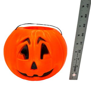 Vintage Halloween Blow Mold General Foam Plastics 1970s Jack-O'-Lantern Candy Pail with Eyebrows at Eerie Emporium. 7