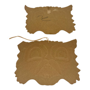 Vintage Halloween Copr HE Luhrs Black Cat Face Die Cuts Embossed ~ Set of 2 at Eerie Emporium. 10