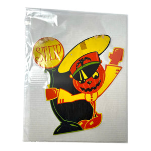 Vintage Halloween Dennison Jack-O'-Lantern Headed Traffic Officer Diecut 1930s at Eerie Emporium. 12