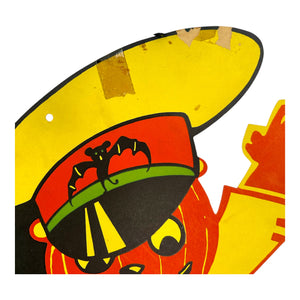 Vintage Halloween Dennison Jack-O'-Lantern Headed Traffic Officer Diecut 1930s at Eerie Emporium. 6