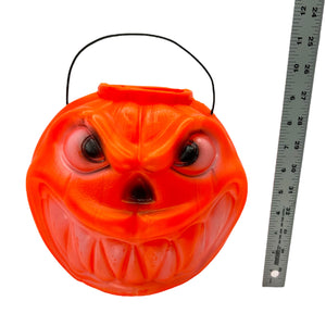 Vintage Halloween Double Sided Jumbo JOL Trick or Treat Bucket 1990s Two Faced at Eerie Emporium. 7