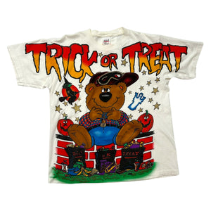 Vintage Halloween FREEZE Trick or Treat Bear T-Shirt ~ 1990s Single Stitch Large at Eerie Emporium.