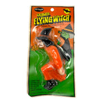 Vintage Halloween Fun World Flying Witch Toy Orange 1960s ~ Org. Packaging Factory Sealed at Eerie Emporium. 