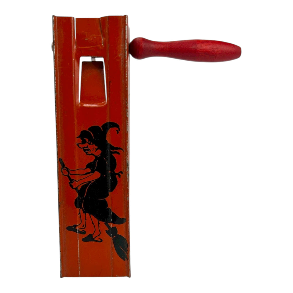 Vintage Halloween German Tin Ratchet Witch Noisemaker Scarce ~ 1930s at Eerie Emporium. 4