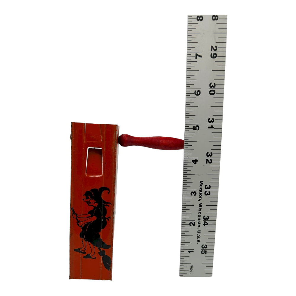 Vintage Halloween German Tin Ratchet Witch Noisemaker Scarce ~ 1930s at Eerie Emporium. 7