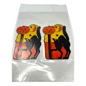 Vintage Halloween H.E. Luhrs Beistle Black Cat with JOL Die Cut ~ 1940s/1950s Set of 2 at Eerie Emporium. 11