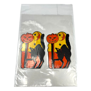 Vintage Halloween H.E. Luhrs Beistle Black Cat with JOL Die Cut ~ 1940s/1950s Set of 2 at Eerie Emporium. 12