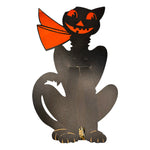 Vintage Halloween H.E. Luhrs (Beistle) Cat with Scarf Black Cat Decoration ~ 1930s at Eerie Emporium.
