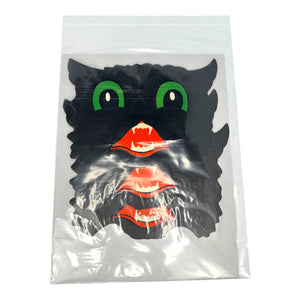 Vintage Halloween HE Luhrs Beistle Black Cat Face Embossed Die Cuts ~ Set of 3 at Eerie Emporium. 7