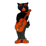 Vintage Halloween HE Luhrs Beistle Large Black Cat With Guitar Die Cut 1940s at Eerie Emporium.