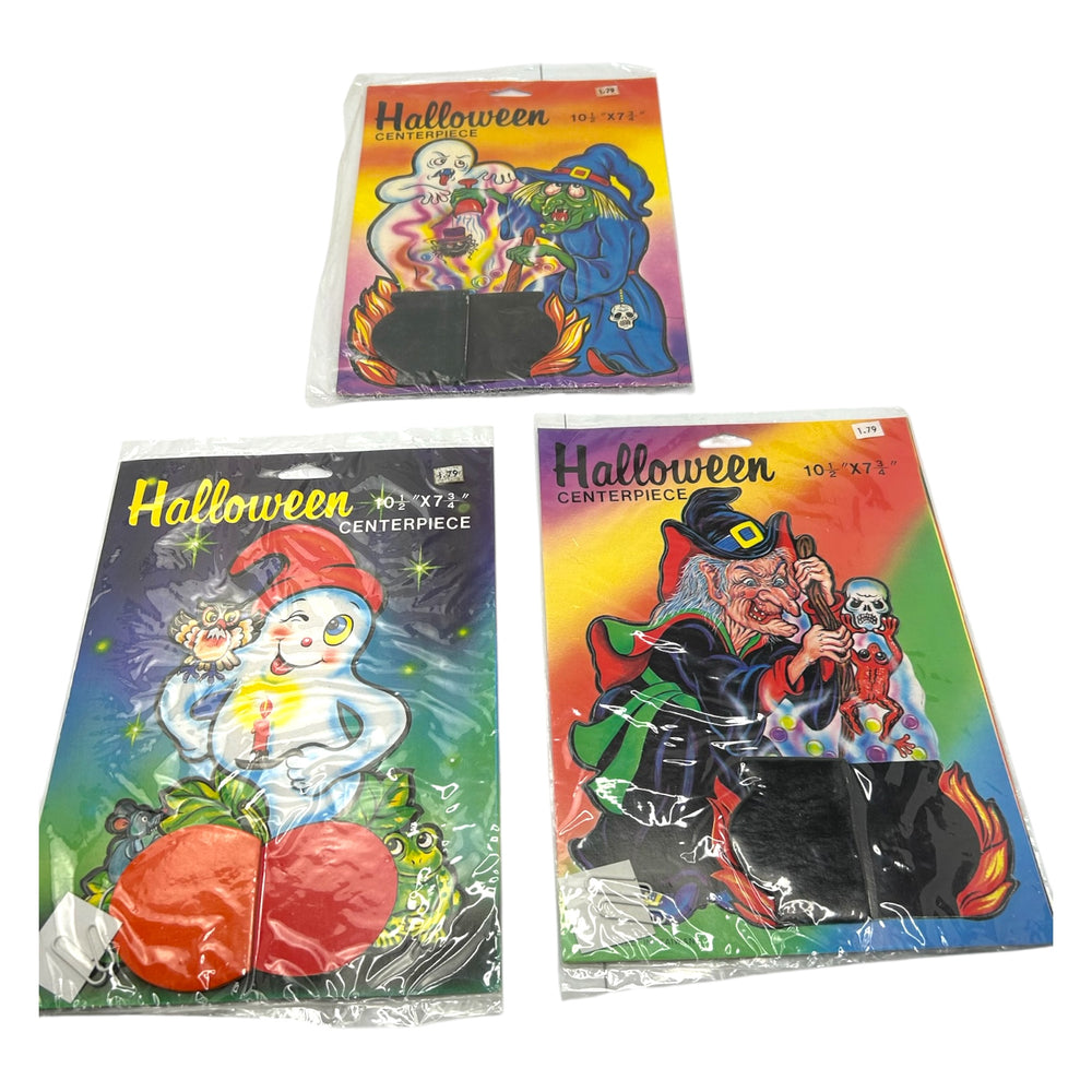 Vintage Halloween Honeycomb Centerpieces in Package, Set of 3 ~ 1980s Witch Ghosts at Eerie Emporium. 6
