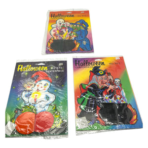 Vintage Halloween Honeycomb Centerpieces in Package, Set of 3 ~ 1980s Witch Ghosts at Eerie Emporium. 6