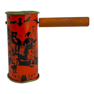 Vintage Halloween J Chein Tin Shaker Noisemaker ~ 1920s Halloween Party Scene at Eerie Emporium. 4