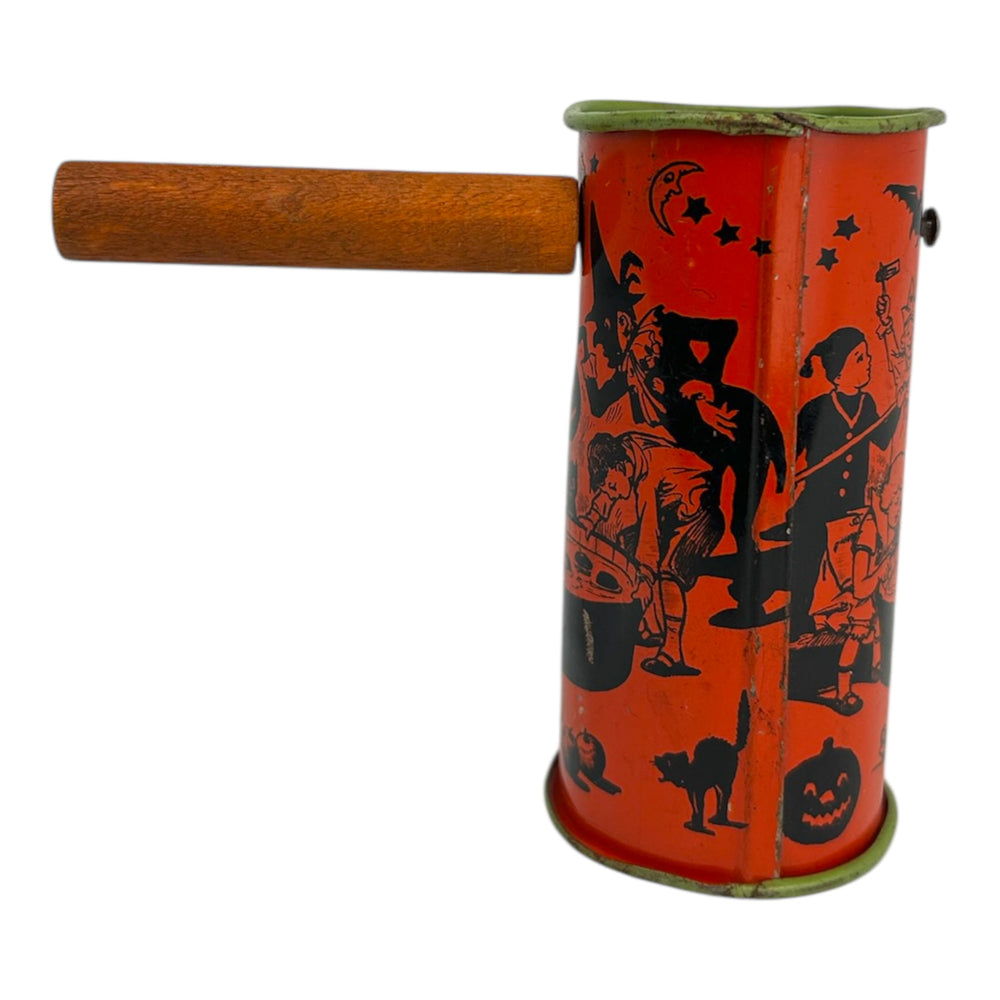 Vintage Halloween J Chein Tin Shaker Noisemaker ~ 1920s Halloween Party Scene at Eerie Emporium. 5