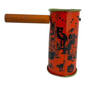Vintage Halloween J Chein Tin Shaker Noisemaker ~ 1920s Halloween Party Scene at Eerie Emporium. 5