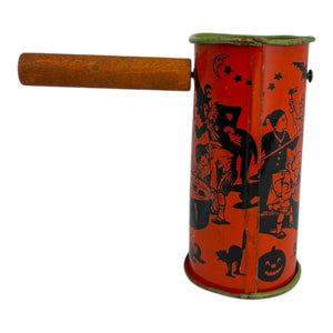 Vintage Halloween J Chein Tin Shaker Noisemaker ~ 1920s Halloween Party Scene at Eerie Emporium. 7