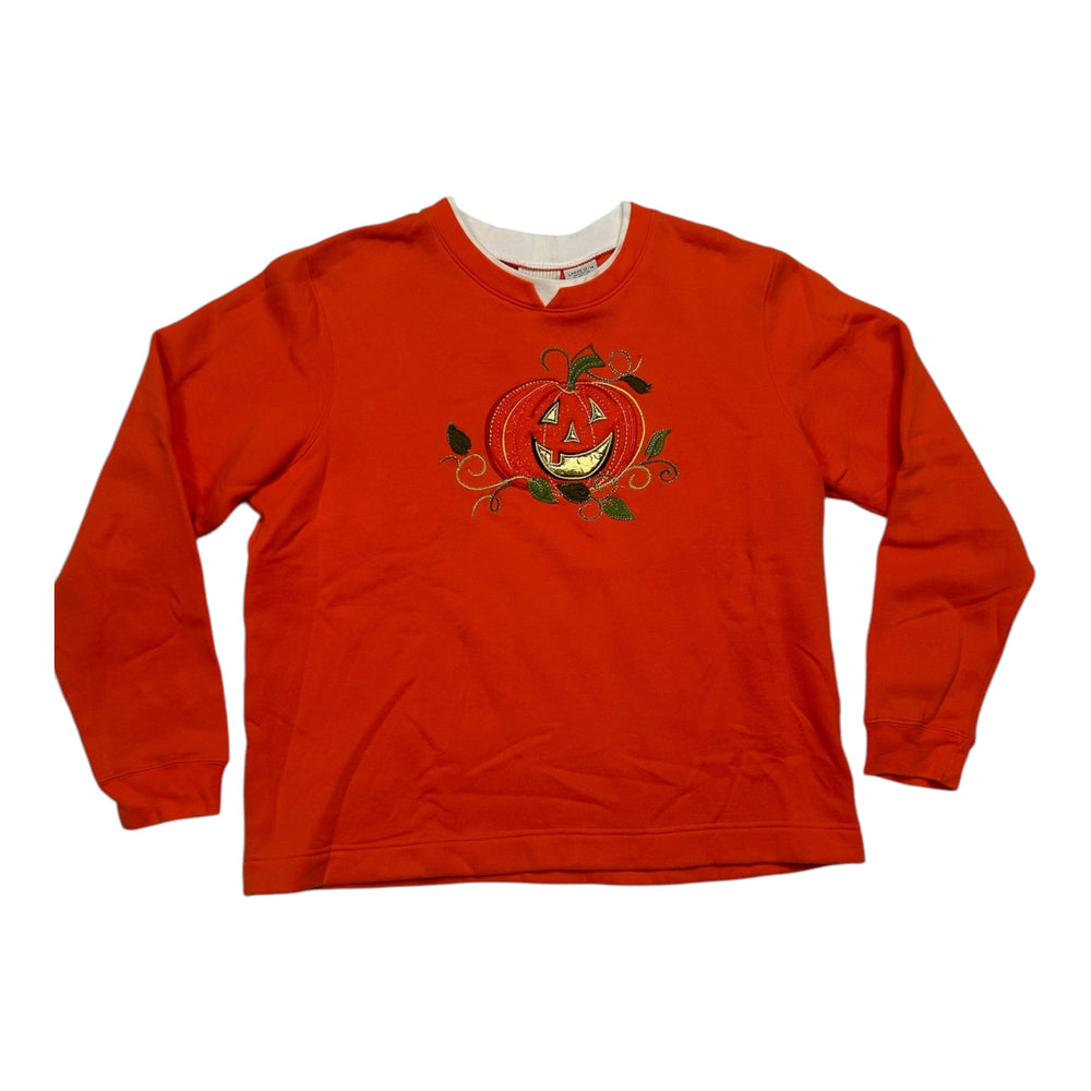 Vintage Halloween Jack-O'-Lantern Women's Crewneck 1990s / Y2K Large at Eerie Emporium.