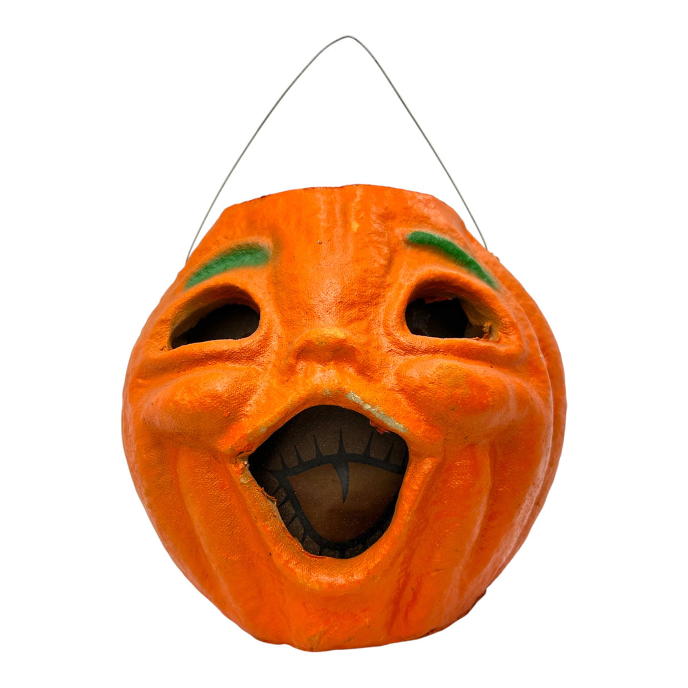 Vintage Halloween Jumbo Double Sided Paper Mache Jack-O'-Lantern ~ 1940s at Eerie Emporium. 2