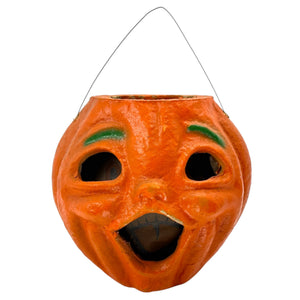 Vintage Halloween Jumbo Double Sided Paper Mache Jack-O'-Lantern ~ 1940s at Eerie Emporium.