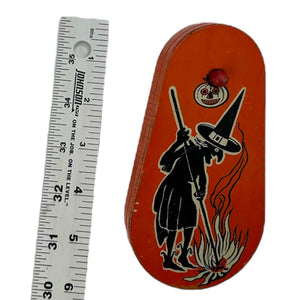 Vintage Halloween Kirchhof "Life of the Party" Tin Witch with JOL Noisemaker Ratchet ~ 1950s at Eerie Emporium. 5