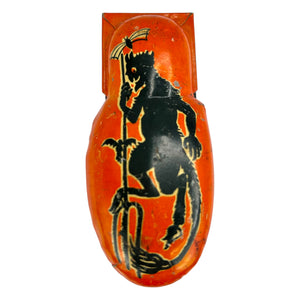 Vintage Halloween Kirchhof Tin Clicker Noisemaker with Devil ~ Made In USA ~ 1930s/1940s at Eerie Emporium. 