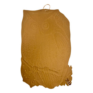 Vintage Halloween Large Beistle Owl Against Moon Heavily Embossed Diecut ~ 1930s at Eerie Emporium. 6