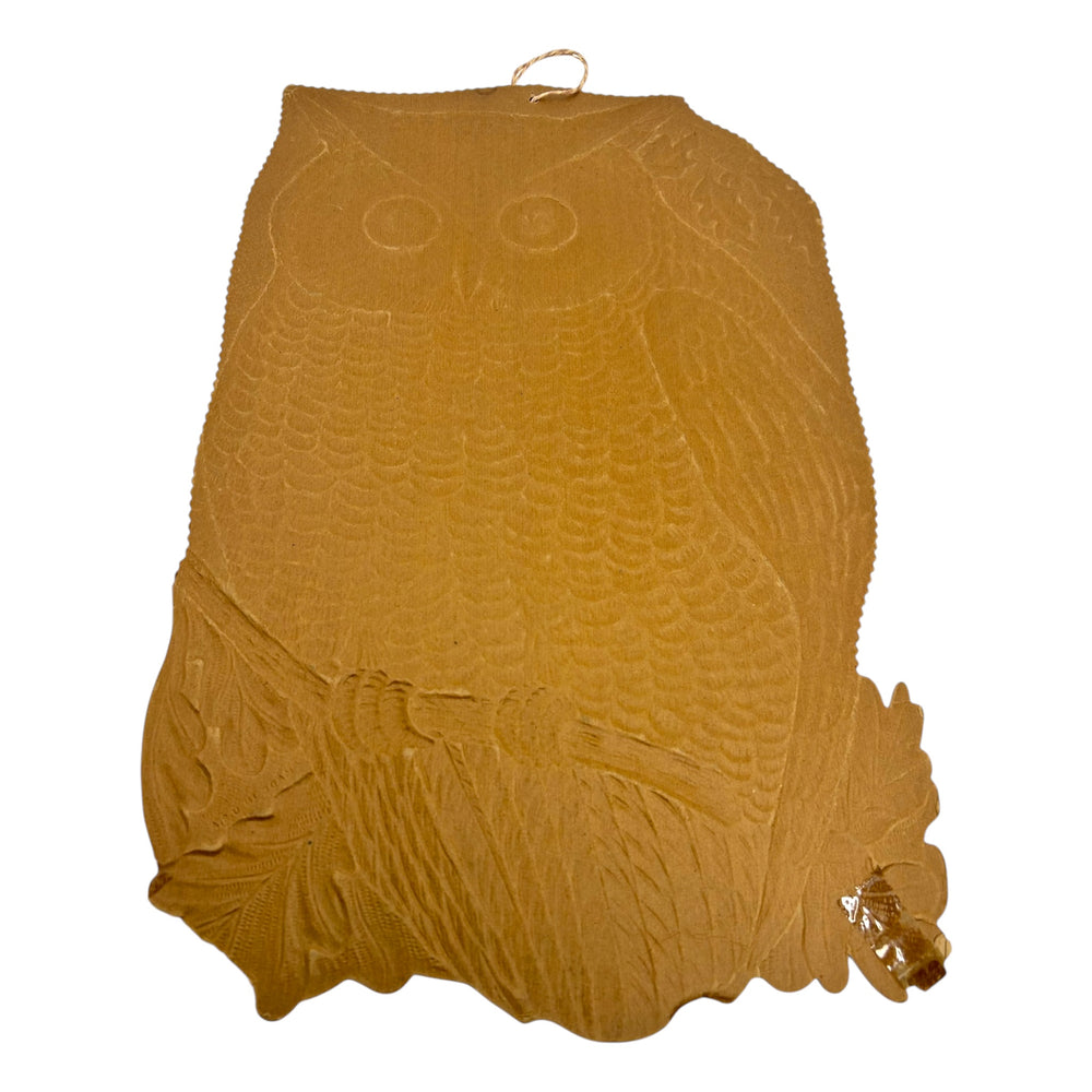 Vintage Halloween Large Beistle Owl Against Moon Heavily Embossed Diecut ~ 1930s at Eerie Emporium. 8