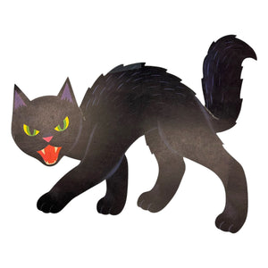 Vintage Halloween Large Black Cat with Purple Coloring Diecut at Eerie Emporium. 2