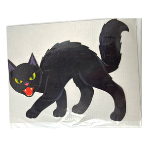 Vintage Halloween Large Black Cat with Purple Coloring Diecut at Eerie Emporium. 7