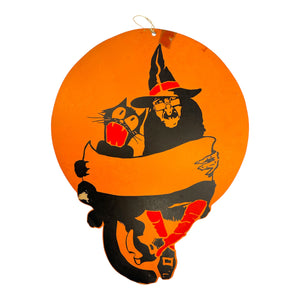 Vintage Halloween Large Dennison Witch and Cat Singing Rare ~ Late 1920s/Early 1930s at Eerie Emporium. 2
