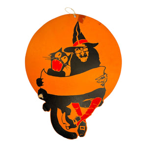 Vintage Halloween Large Dennison Witch and Cat Singing Rare ~ Late 1920s/Early 1930s at Eerie Emporium. 