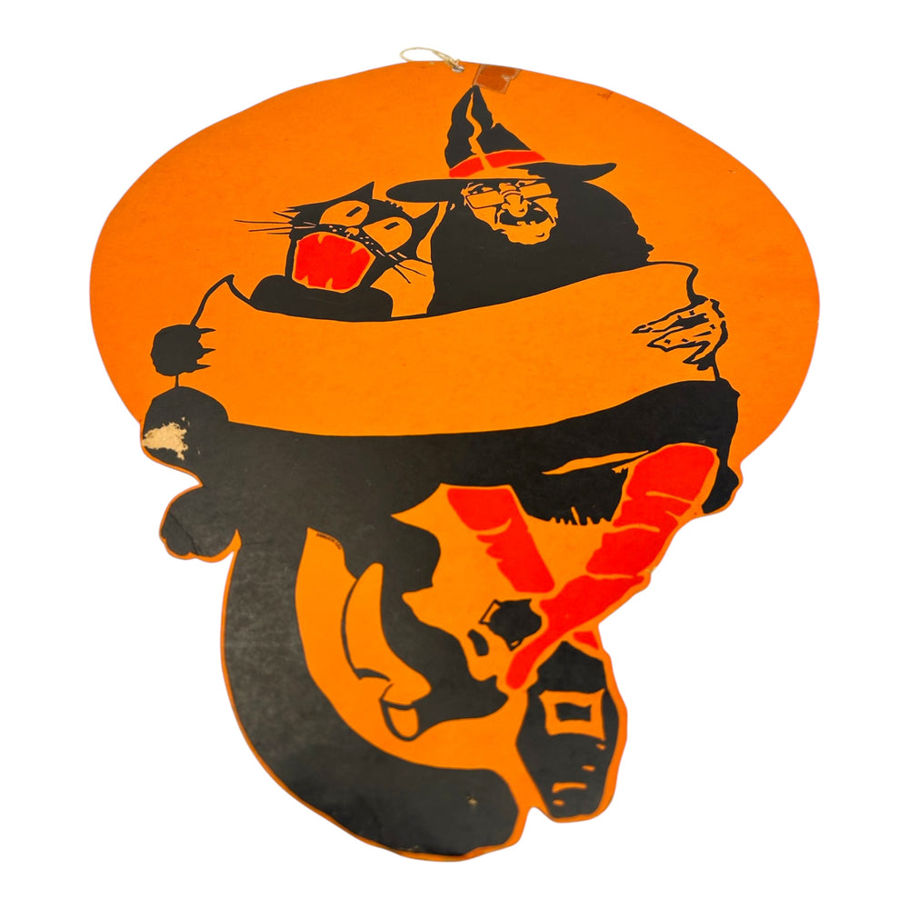Vintage Halloween Large Dennison Witch and Cat Singing Rare ~ Late 1920s/Early 1930s at Eerie Emporium. 4