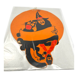Vintage Halloween Large Dennison Witch and Cat Singing Rare ~ Late 1920s/Early 1930s at Eerie Emporium. 5