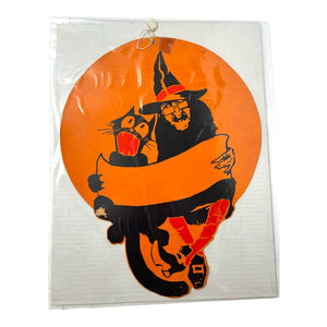 Vintage Halloween Large Dennison Witch and Cat Singing Rare ~ Late 1920s/Early 1930s at Eerie Emporium. 6