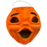 Vintage Halloween Large Paper Mache Fluorescent DayGlo Jack O' Lantern ~ Pulp Pumpkin 1960s at Eerie Emporium.
