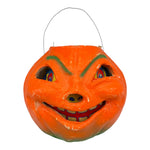 Vintage Halloween Large Paper Mache JOL Pumpkin with Original Insert at Eerie Emporium.