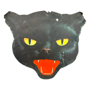 Vintage Halloween Litho Paper Black Cat Diecut Set of 2 ~ 1950s at Eerie Emporium. 5
