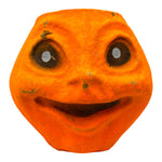 Vintage Halloween Paper Mache Fluorescent Jack O' Lantern ~ Pulp Pumpkin Late 1950s at Eerie Emporium. 