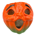 Vintage Halloween Paper Mache Jack O' Lantern ~1940s with 25 Cents Stamp at Eerie Emporium.