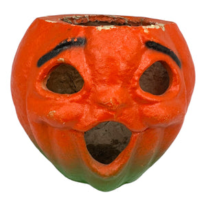 Vintage Halloween Paper Mache Jack O' Lantern ~1940s with 25 Cents Stamp at Eerie Emporium. 2