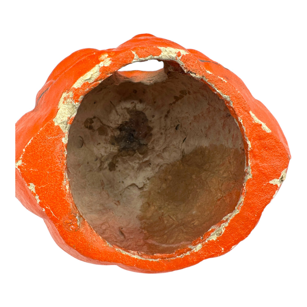 Vintage Halloween Paper Mache Jack O' Lantern ~1940s with 25 Cents Stamp at Eerie Emporium. 8