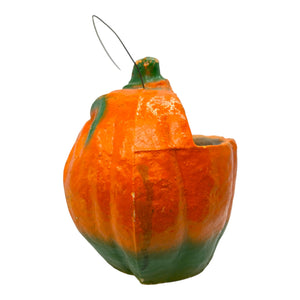 Vintage Halloween Paper Mache Lantern Jack-O'-Lantern with Original Insert ~ 1930s at Eerie Emporium. 5