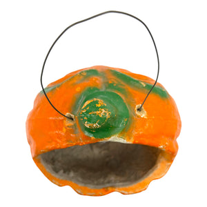 Vintage Halloween Paper Mache Lantern Jack-O'-Lantern with Original Insert ~ 1930s at Eerie Emporium. 7