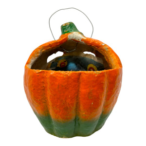 Vintage Halloween Paper Mache Lantern Jack-O'-Lantern with Original Insert ~ 1930s at Eerie Emporium. 8