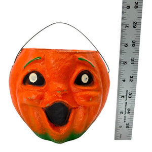 Vintage Halloween Paper Mache Pulp Jack-O'-Lantern Candy Container ~ 1950s at Eerie Emporium. 10