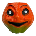 Vintage Halloween Paper Mache Pulp Jack O' Lantern Candy Container ~ Late 1950s / 1960s at Eerie Emporium. 